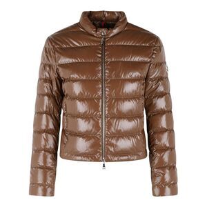 Moncler 'Papillon' Short Brown Polyamide Down Jacket Women